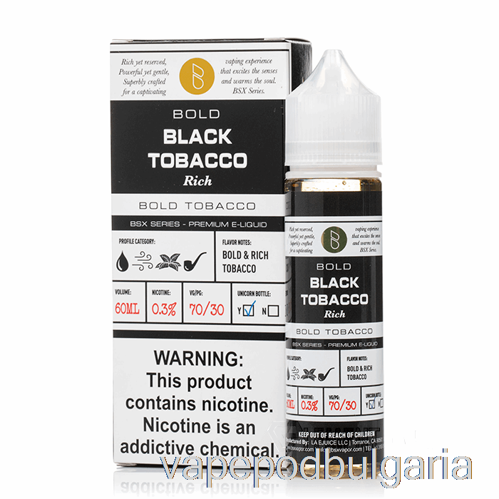 Vape 10000 Дръпки Black Tobacco - Bsx Series - 60ml 0mg